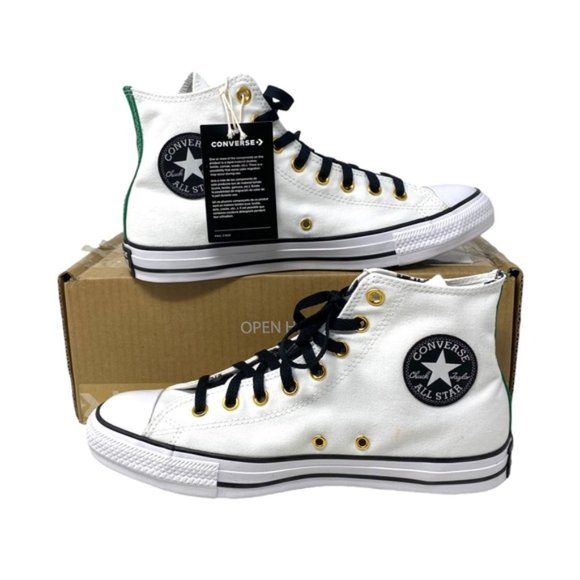Converse Ctas High Top Canvas White Women's Size Sneakers Custom 172289C-WTBLGR - Picture 8 of 10